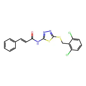 (2E)-N-{5-[(2,6-dichlorobenzyl)sulfanyl]-1,3,4-thiadiazol-2-yl}-3-phenylprop-2-enamide structure