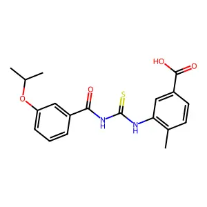 4-Methyl-3-[(3-propan-2-yloxybenzoyl)carbamothioylamino]benzoic acid structure