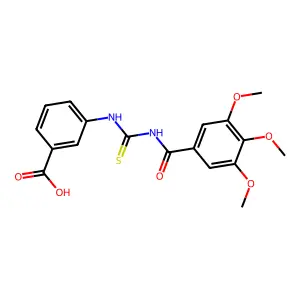 3-({[(3,4,5-Trimethoxyphenyl)carbonyl]carbamothioyl}amino)benzoic acid structure