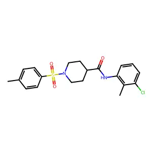 N-(3-chloro-2-methylphenyl)-1-(4-methylphenyl)sulfonylpiperidine-4-carboxamide structure