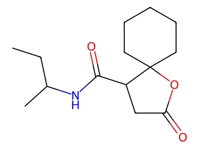 N-(sec-butyl)-2-oxo-1-oxaspiro[4.5]decane-4-carboxamide structure