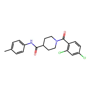 1-(2,4-dichlorobenzoyl)-N-(4-methylphenyl)piperidine-4-carboxamide structure