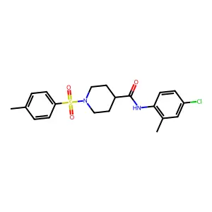 N-(4-chloro-2-methylphenyl)-1-(4-methylphenyl)sulfonylpiperidine-4-carboxamide structure