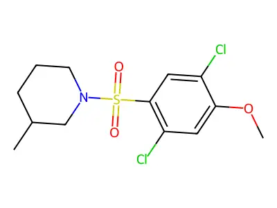1-((2,5-Dichloro-4-methoxyphenyl)sulfonyl)-3-methylpiperidine structure