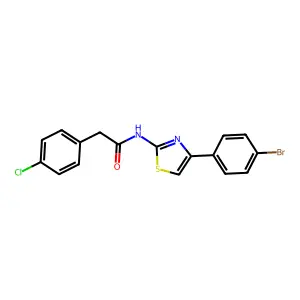 N-[4-(4-bromophenyl)-1,3-thiazol-2-yl]-2-(4-chlorophenyl)acetamide structure