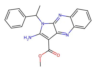 methyl 2-amino-1-(1-phenylethyl)-1H-pyrrolo[2,3-b]quinoxaline-3-carboxylate structure