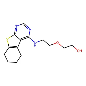 2-[2-(5,6,7,8-Tetrahydro[1]benzothieno[2,3-d]pyrimidin-4-ylamino)ethoxy]ethanol structure