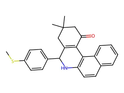 3,3-dimethyl-5-(4-methylsulfanylphenyl)-2,4,5,6-tetrahydrobenzo[a]phenanthridin-1-one structure