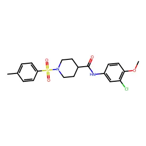 N-(3-chloro-4-methoxyphenyl)-1-(4-methylphenyl)sulfonylpiperidine-4-carboxamide structure