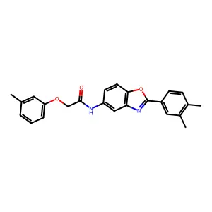 N-[2-(3,4-dimethylphenyl)-1,3-benzoxazol-5-yl]-2-(3-methylphenoxy)acetamide structure