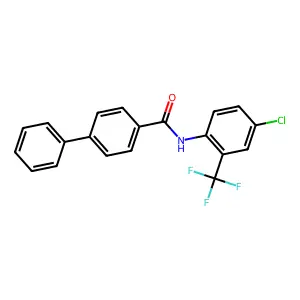 N-[4-chloro-2-(trifluoromethyl)phenyl]-4-phenylbenzamide structure