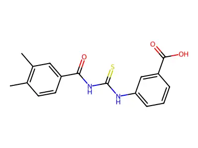 3-({[(3,4-Dimethylphenyl)carbonyl]carbamothioyl}amino)benzoic acid structure