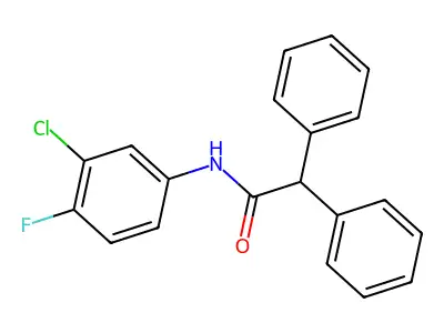 N-(3-chloro-4-fluorophenyl)-2,2-diphenylacetamide structure