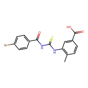 3-({[(4-Bromophenyl)carbonyl]carbamothioyl}amino)-4-methylbenzoic acid structure