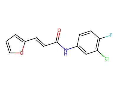 (E)-N-(3-chloro-4-fluorophenyl)-3-(furan-2-yl)prop-2-enamide structure
