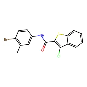 N-(4-bromo-3-methylphenyl)-3-chloro-1-benzothiophene-2-carboxamide structure