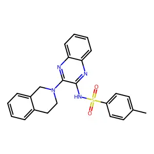 N-[3-(3,4-dihydro-2(1H)-isoquinolinyl)-2-quinoxalinyl]-4-methylbenzenesulfonamide structure