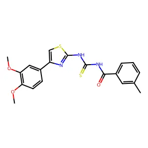 N-[[4-(3,4-dimethoxyphenyl)-1,3-thiazol-2-yl]carbamothioyl]-3-methylbenzamide structure