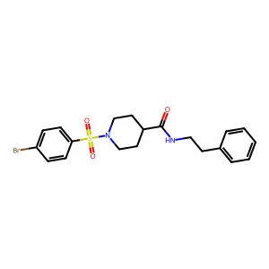 1-[(4-bromophenyl)sulfonyl]-N-(2-phenylethyl)piperidine-4-carboxamide structure