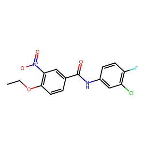 N-(3-chloro-4-fluorophenyl)-4-ethoxy-3-nitrobenzamide structure