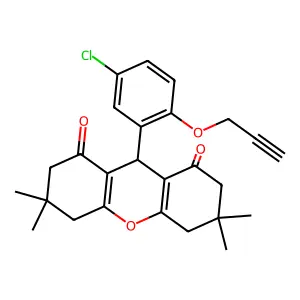 9-(5-chloro-2-prop-2-ynoxyphenyl)-3,3,6,6-tetramethyl-4,5,7,9-tetrahydro-2H-xanthene-1,8-dione structure