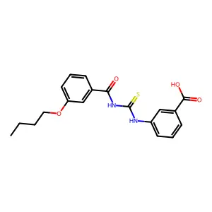 3-({[(3-Butoxyphenyl)carbonyl]carbamothioyl}amino)benzoic acid structure