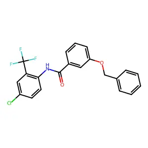 N-[4-chloro-2-(trifluoromethyl)phenyl]-3-phenylmethoxybenzamide structure
