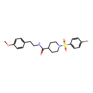 1-(4-bromophenyl)sulfonyl-N-[2-(4-methoxyphenyl)ethyl]piperidine-4-carboxamide structure