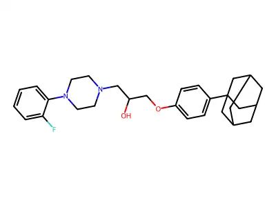 1-[4-(1-Adamantyl)phenoxy]-3-[4-(2-fluorophenyl)piperazin-1-yl]propan-2-ol structure