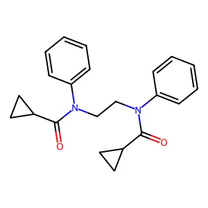 N-[2-[N-(cyclopropanecarbonyl)anilino]ethyl]-N-phenylcyclopropanecarboxamide structure
