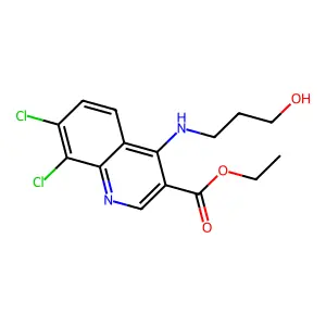 Ethyl 7,8-dichloro-4-((3-hydroxypropyl)amino)quinoline-3-carboxylate structure