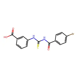 3-({[(4-Bromophenyl)carbonyl]carbamothioyl}amino)benzoic acid structure