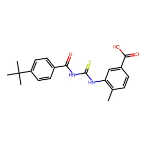 3-({[(4-Tert-butylphenyl)carbonyl]carbamothioyl}amino)-4-methylbenzoic acid structure