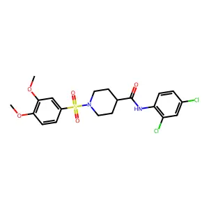 N-(2,4-dichlorophenyl)-1-(3,4-dimethoxyphenyl)sulfonylpiperidine-4-carboxamide structure