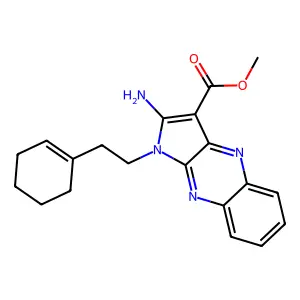 methyl 2-amino-1-(2-cyclohex-1-en-1-ylethyl)-1H-pyrrolo[2,3-b]quinoxaline-3-carboxylate structure