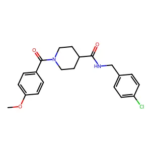 N-[(4-chlorophenyl)methyl]-1-(4-methoxybenzoyl)piperidine-4-carboxamide structure