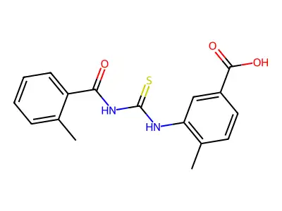 4-Methyl-3-({[(2-methylphenyl)carbonyl]carbamothioyl}amino)benzoic acid structure