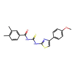 N-[[4-(4-methoxyphenyl)-1,3-thiazol-2-yl]carbamothioyl]-3,4-dimethylbenzamide structure