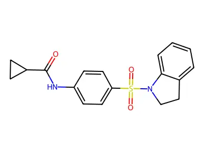 N-[4-(2,3-dihydro-1H-indol-1-ylsulfonyl)phenyl]cyclopropanecarboxamide structure