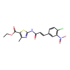 ethyl 2-{[(2E)-3-(4-chloro-3-nitrophenyl)prop-2-enoyl]amino}-4-methyl-1,3-thiazole-5-carboxylate structure