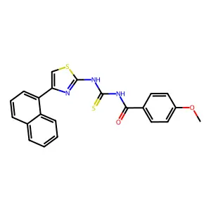 4-methoxy-N-[(4-naphthalen-1-yl-1,3-thiazol-2-yl)carbamothioyl]benzamide structure