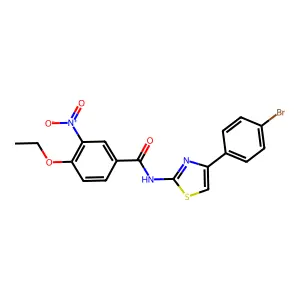 N-[4-(4-bromophenyl)-1,3-thiazol-2-yl]-4-ethoxy-3-nitrobenzamide structure