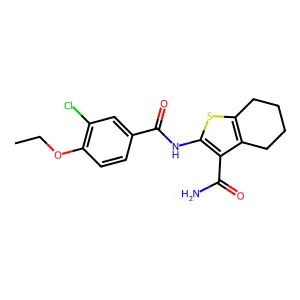 2-[(3-chloro-4-ethoxybenzoyl)amino]-4,5,6,7-tetrahydro-1-benzothiophene-3-carboxamide structure