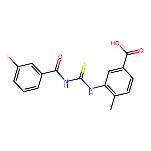 3-({[(3-Iodophenyl)carbonyl]carbamothioyl}amino)-4-methylbenzoic acid structure
