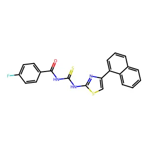 4-fluoro-N-[(4-naphthalen-1-yl-1,3-thiazol-2-yl)carbamothioyl]benzamide structure