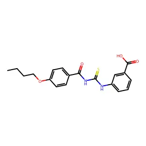 3-({[(4-Butoxyphenyl)carbonyl]carbamothioyl}amino)benzoic acid structure