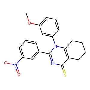 1-(3-Methoxyphenyl)-2-(3-nitrophenyl)-5,6,7,8-tetrahydroquinazoline-4-thione structure