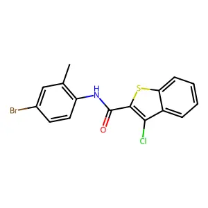 N-(4-bromo-2-methylphenyl)-3-chloro-1-benzothiophene-2-carboxamide structure