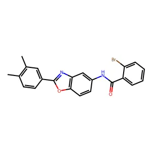 2-bromo-N-[2-(3,4-dimethylphenyl)-1,3-benzoxazol-5-yl]benzamide structure