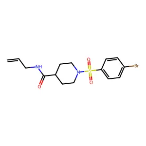 1-(4-bromophenyl)sulfonyl-N-prop-2-enylpiperidine-4-carboxamide structure